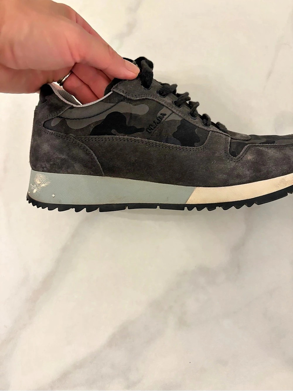 Prada Camo Sneakers in Black & Gray size 7.5-8 - Picture 9 of 11